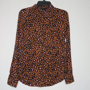 Sanctuary Women's Long Sleeve Animal Print Button Up Shirt